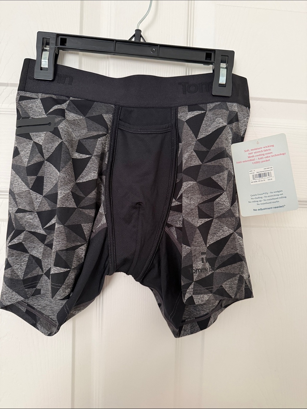 Tommy  John’s Men's Gray Geometric Performance Boxer Briefs
